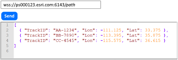 Block of generic JSON with four event records in an array