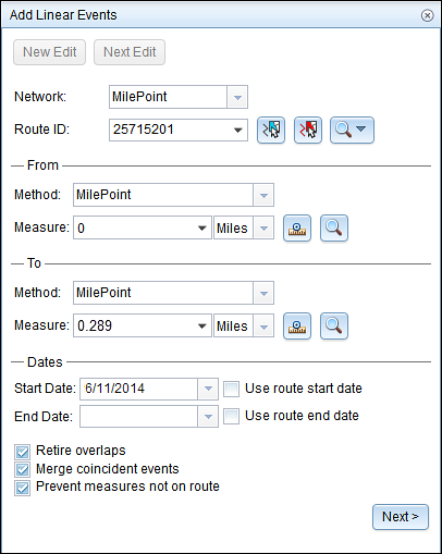 Prepopulated from measure value